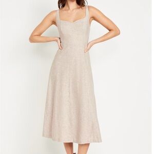 Old Navy Fit and Flare Linen Blend Midi dress